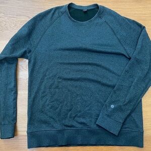 Lululemon merino blend textured crewneck pullover in emerald